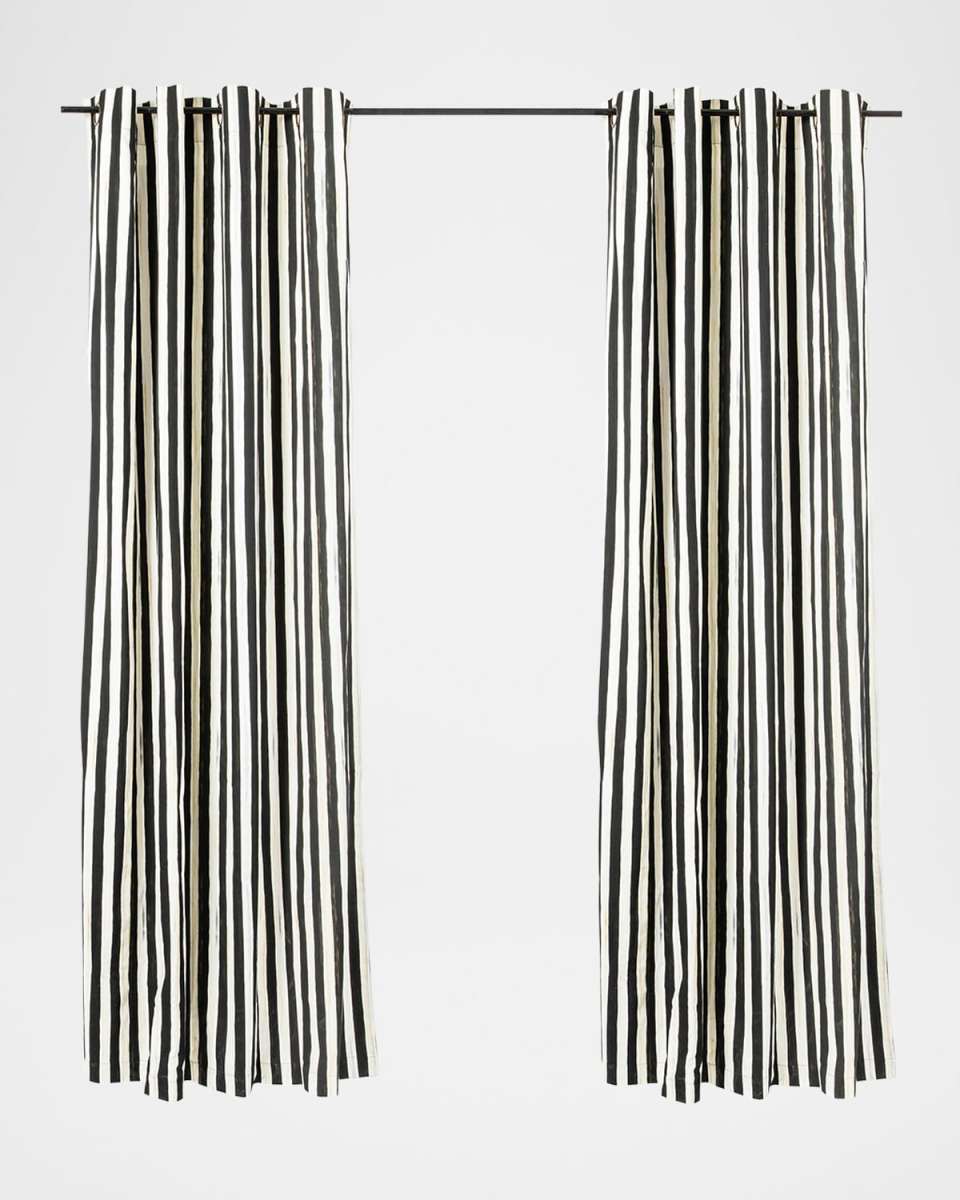 Courtly Stripe Light-Filtering Curtain Panel with Grommet Top, 52" x 84"